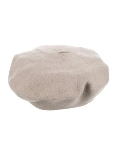 Pre-owned Clyde Wool Beret Hat In Neutrals