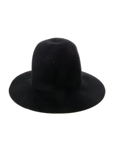 Pre-owned Clyde Wool Wide Brim Hat In Black