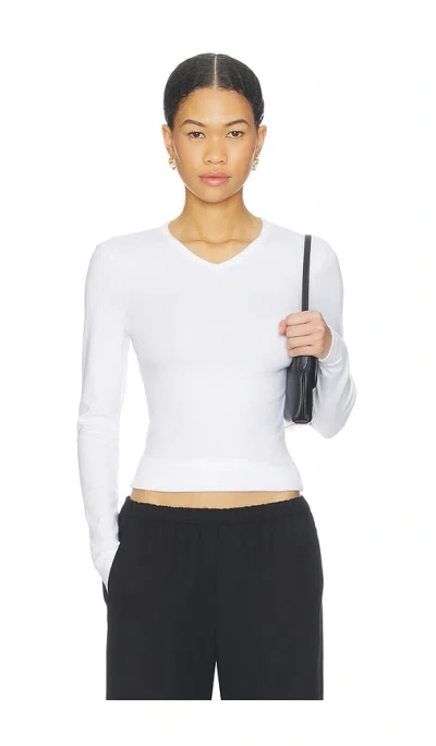 Clyque Olivia Long Sleeve Tee In White