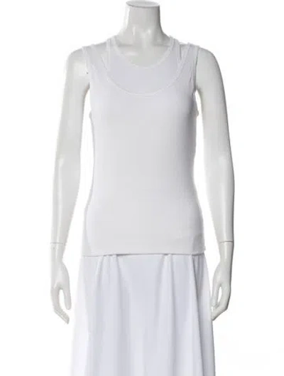Pre-owned Clyque Scoop Neck Sleeveless Top In White