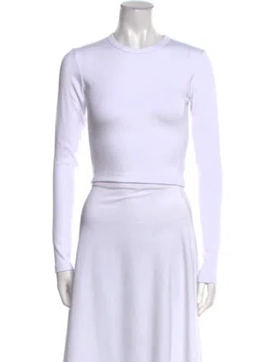 Pre-owned Clyque The Label Crew Neck Long Sleeve Crop Top W/ Tags In White