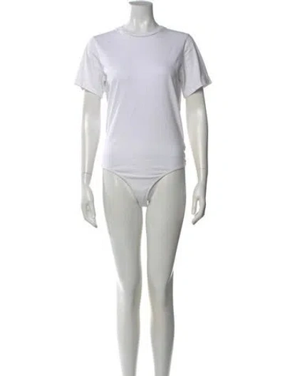 Pre-owned Clyque The Label Crew Neck Short Sleeve Bodysuit In Gray