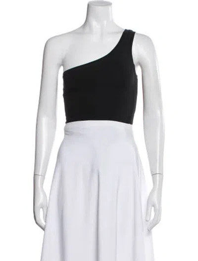 Pre-owned Clyque The Label One-shoulder Sleeveless Crop Top In White