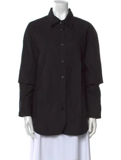 Pre-owned Clyque The Label Three-quarter Sleeve Button-up Top W/ Tags In Black
