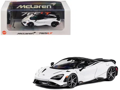 Cm Models Mclaren 765lt White With Black Top And Extra Wheels 1/64 Diecast Model Car By Cm Model In Multi
