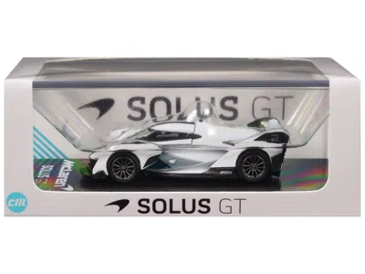 Cm Models Mclaren Solus Gt White With Blue Stripes 1/64 Diecast Model Car By Cm Model In Silver
