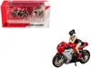 Cm Models Mv Agusta Superveloce 800 Motorcycle Red And Silver With Figure 1/64 Diecast Model By Cm Model In Multi