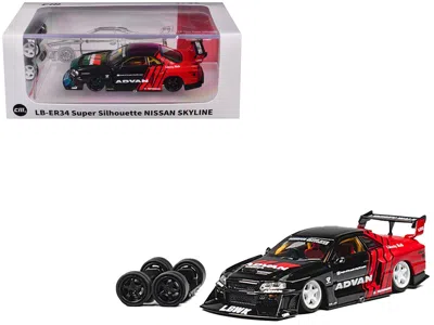 Cm Models Nissan Skyline Lb-er34 "super Silhouette" Rhd (right Hand Drive) "advan" Black And Red With Extra Wh
