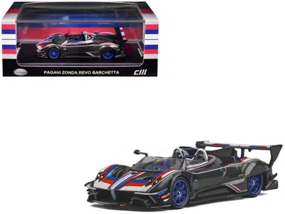 Cm Models Pagani Zonda Revo Barchetta Carbon With Red White And Blue Stripes 1/64 Diecast Model Car By Cm Mode