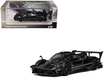 Cm Models Pagani Zonda Revolucion Black Full Carbon With Extra Wheels 1/64 Diecast Model Car By Cm Model