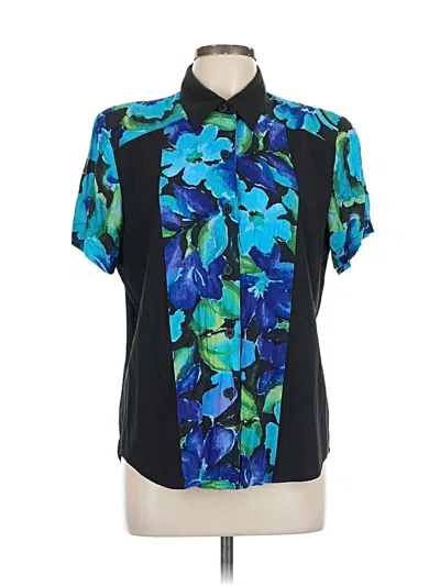 Pre-owned C.m. Shapes Short Sleeve Blouse In Blue