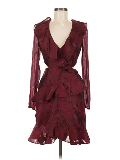 Pre-owned C/meo Collective Cocktail Dress In Burgundy