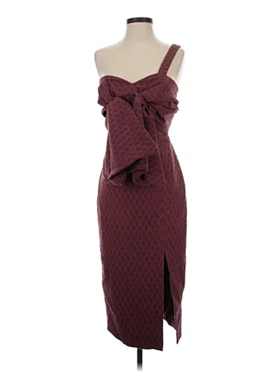 Pre-owned C/meo Collective Cocktail Dress In Burgundy