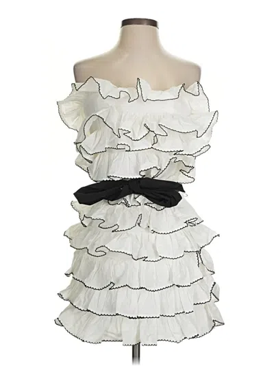 Pre-owned C/meo Collective Cocktail Dress In White