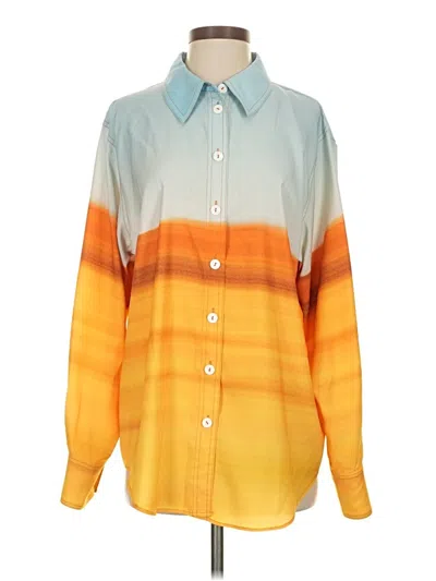 Pre-owned C/meo Collective Long Sleeve Blouse In Yellow