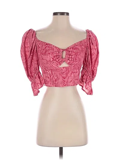 Pre-owned C/meo Collective Short Sleeve Blouse In Pink