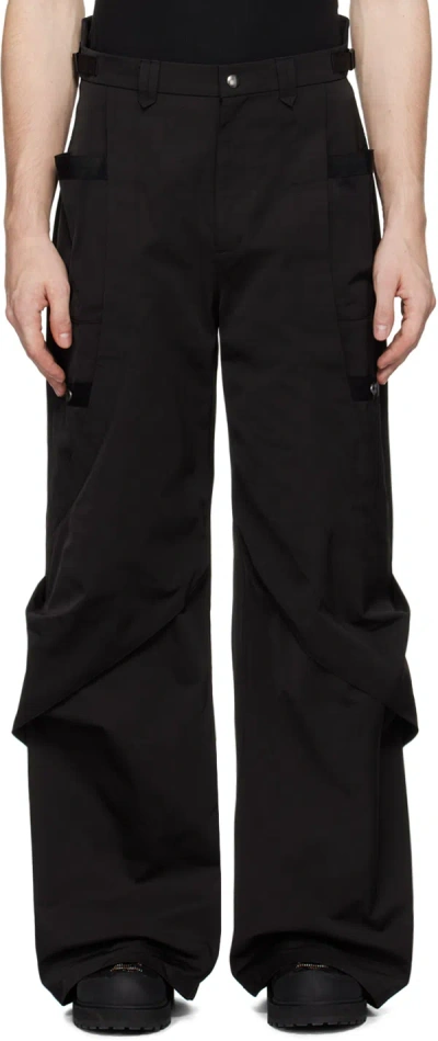 Cmmawear Black Hourglass Darted Cargo Pants