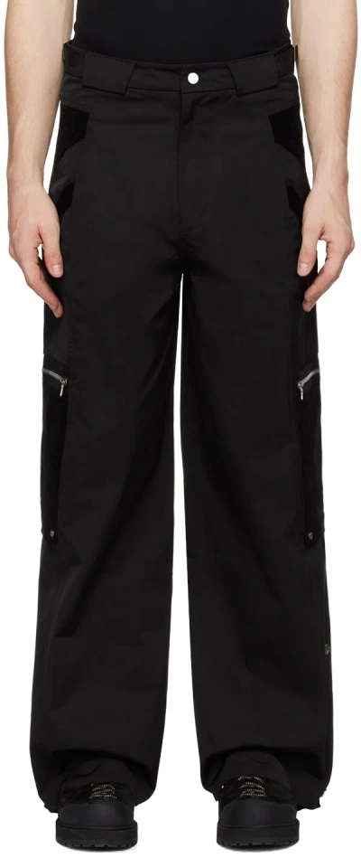 Cmmawear Black Snapped Hem Cargo Pants