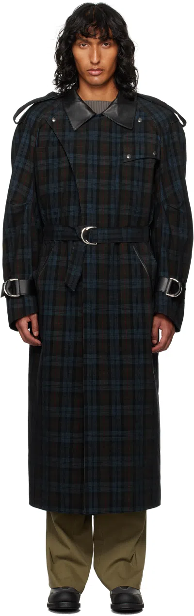 Cmmawear Blue Edward Trench Coat In Ombre Blue