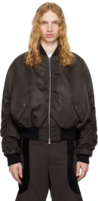 Cmmawear Brown C Round Bomber Jacket In Dark Brown
