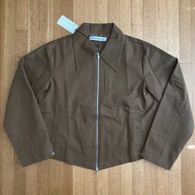 Pre-owned Cmmawear Crescent Cut Work Jacket In Brown