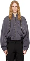 CMMAWEAR PURPLE ANATOMICAL PARACHUTE BOMBER JACKET