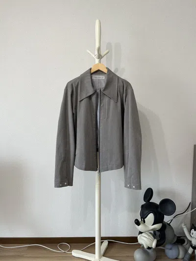 Pre-owned Cmmawear Ss20 Crescent Cut Work Jacket In Grey