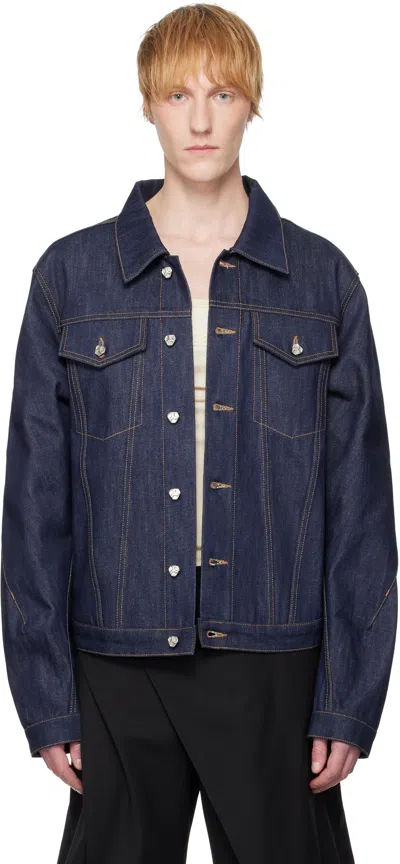 Cmmawear Ssense Exclusive Navy Raw Denim Jacket