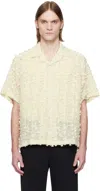 Cmmn Swdn Beige Ted Embroidered Shirt In Square Embroidery
