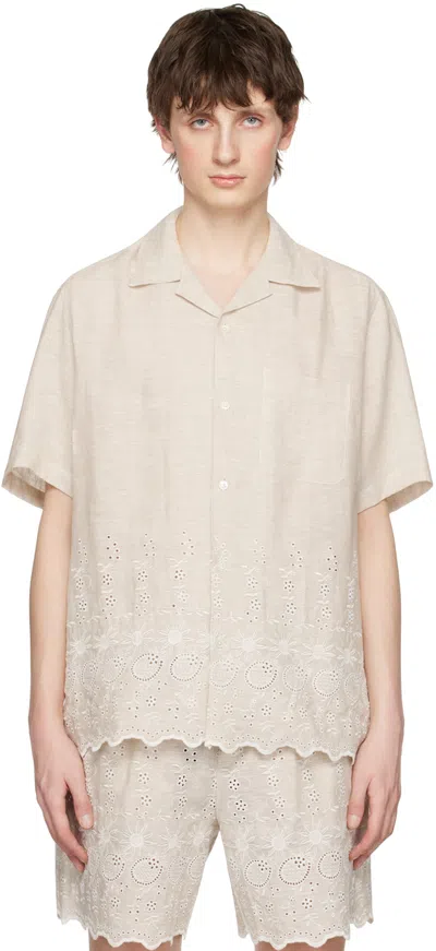 Cmmn Swdn Beige Ture Shirt In Linen White
