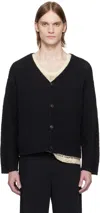 Cmmn Swdn Black Eldar Tape Knit Cardigan In Black