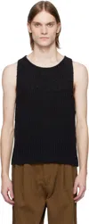 Cmmn Swdn Black Eli Tape Knit Tank Top In Black