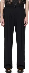 Cmmn Swdn Black Omari Double Pleated Trousers In Black