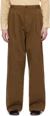Cmmn Swdn Brown Chico Elasticated Trousers In Brown
