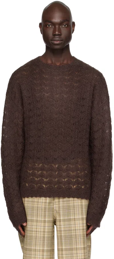 Cmmn Swdn Brown Elnar Sweater In Dark Brown
