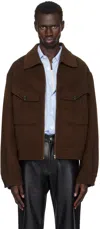 Cmmn Swdn Brown Isla Jacket In Dark Brown