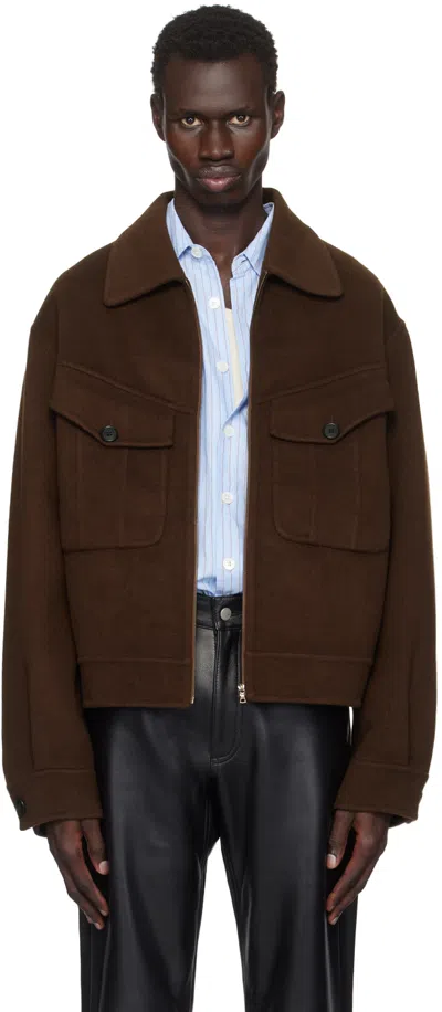 Cmmn Swdn Brown Isla Jacket In Dark Brown