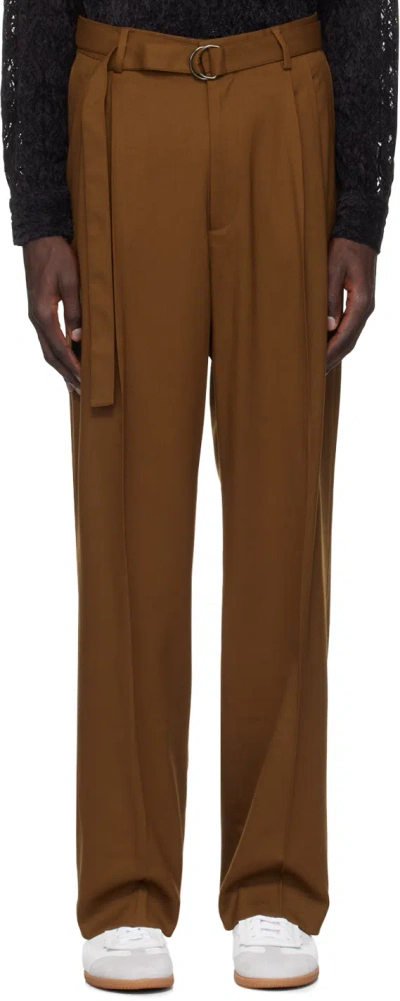 Cmmn Swdn Brown Omari Double Pleated Trousers