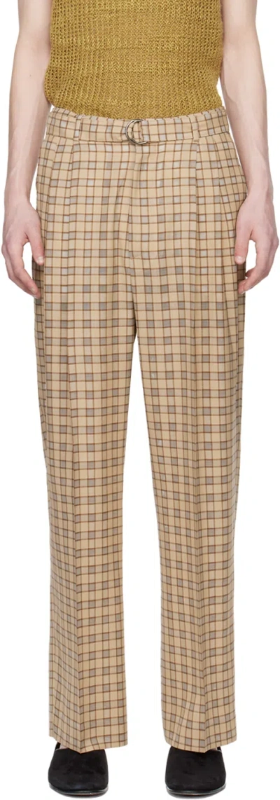 Cmmn Swdn Brown Omari Trousers In Brown Check