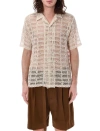 Cmmn Swdn Beige Duane Shirt In Cotton Lace