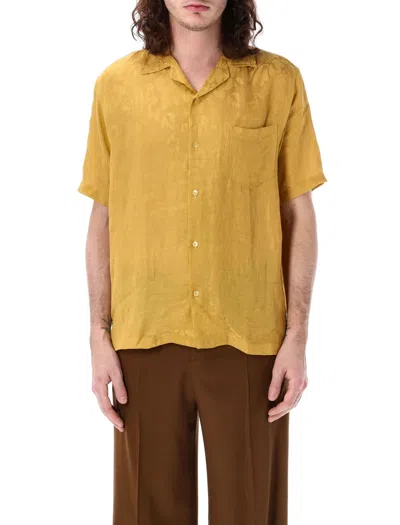 Cmmn Swdn Floral Bowling Style Short Sleeve Shirt For Men: Duncan Shirt In Gold