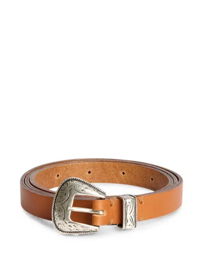 Cmmn Swdn Glock Western Leather Belt In 브라운