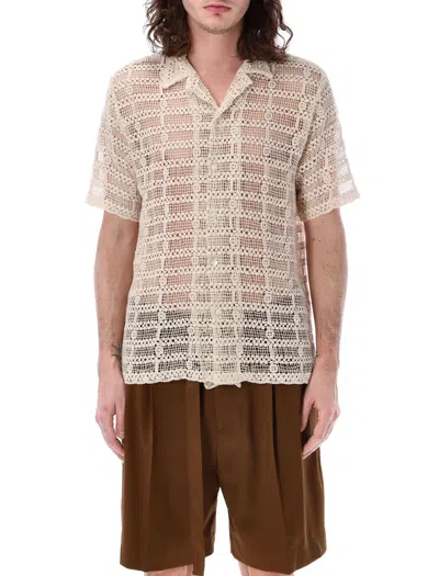 Cmmn Swdn Men's Duane Cotton Lace Shirt In Neutral