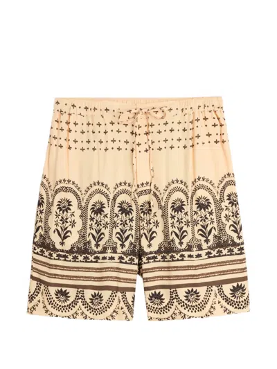 Cmmn Swdn Nabil Floral-print Shorts In Neutral