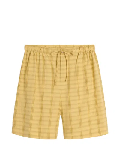 Cmmn Swdn Paris Check-pattern Shorts In Yellow