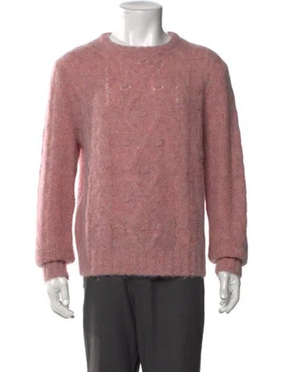 Pre-owned Cmmn Swdn Patterned Crew Neck Pullover In Pink