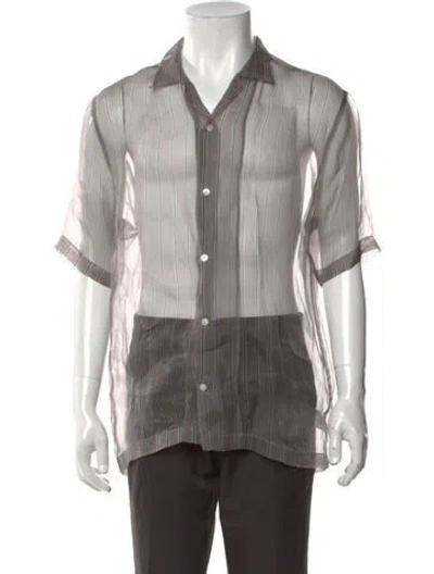 Pre-owned Cmmn Swdn Silk Striped Shirt In Neutrals
