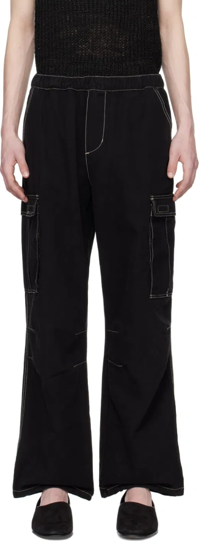 Cmmn Swdn Ssense Exclusive Black Sasha Cargo Pants In Washed Black