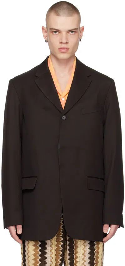 Cmmn Swdn Ssense Exclusive Brown Blazer In Dark Brown
