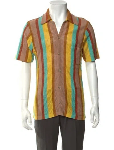 Pre-owned Cmmn Swdn Striped Short Sleeve Shirt In Multicolor